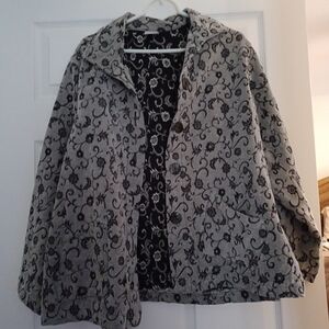 Color Me Cotton Womens XL Floral Patterned Green Women's Jacket